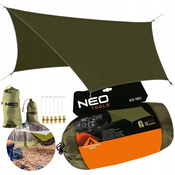 Neo Bivaková Plachta Turistický Tarp Voděodolná 360x290 CM 210T PU3000