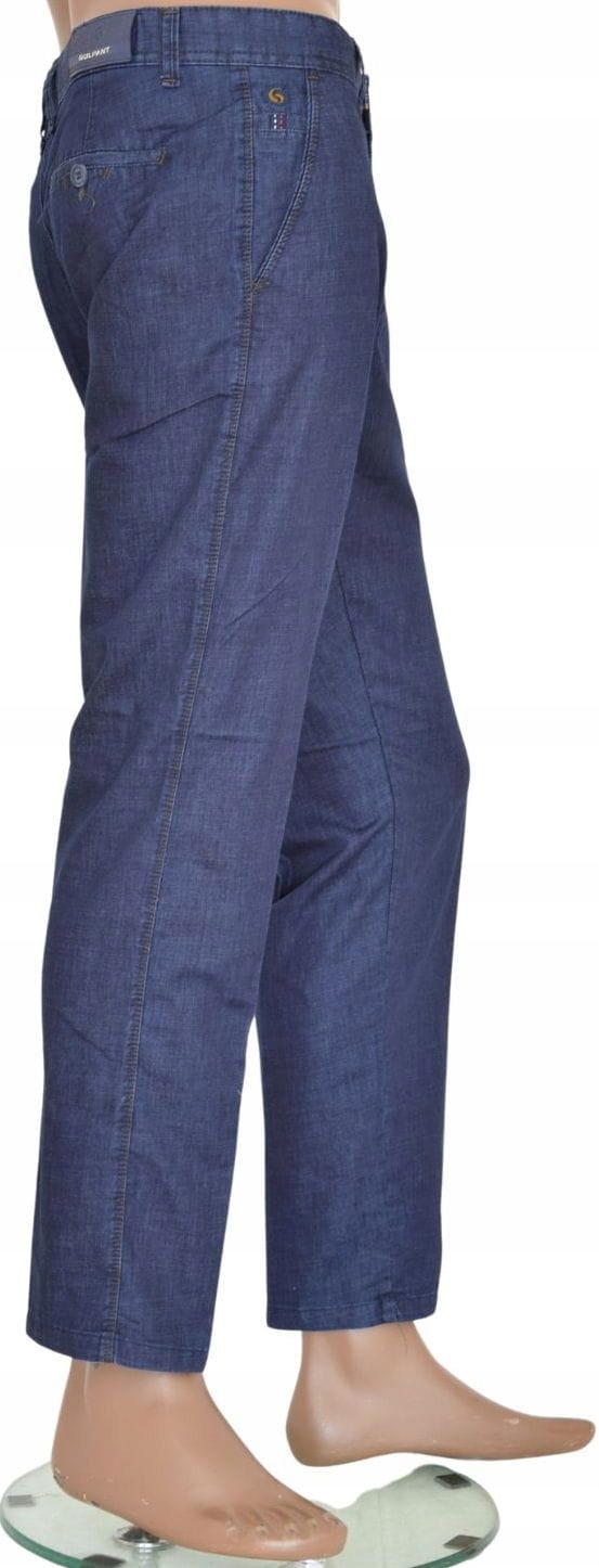 Pánské letní kalhoty lehké, prodyšné, námořnická modrá, rovné, Gulpant 2694, VEL.50, pas