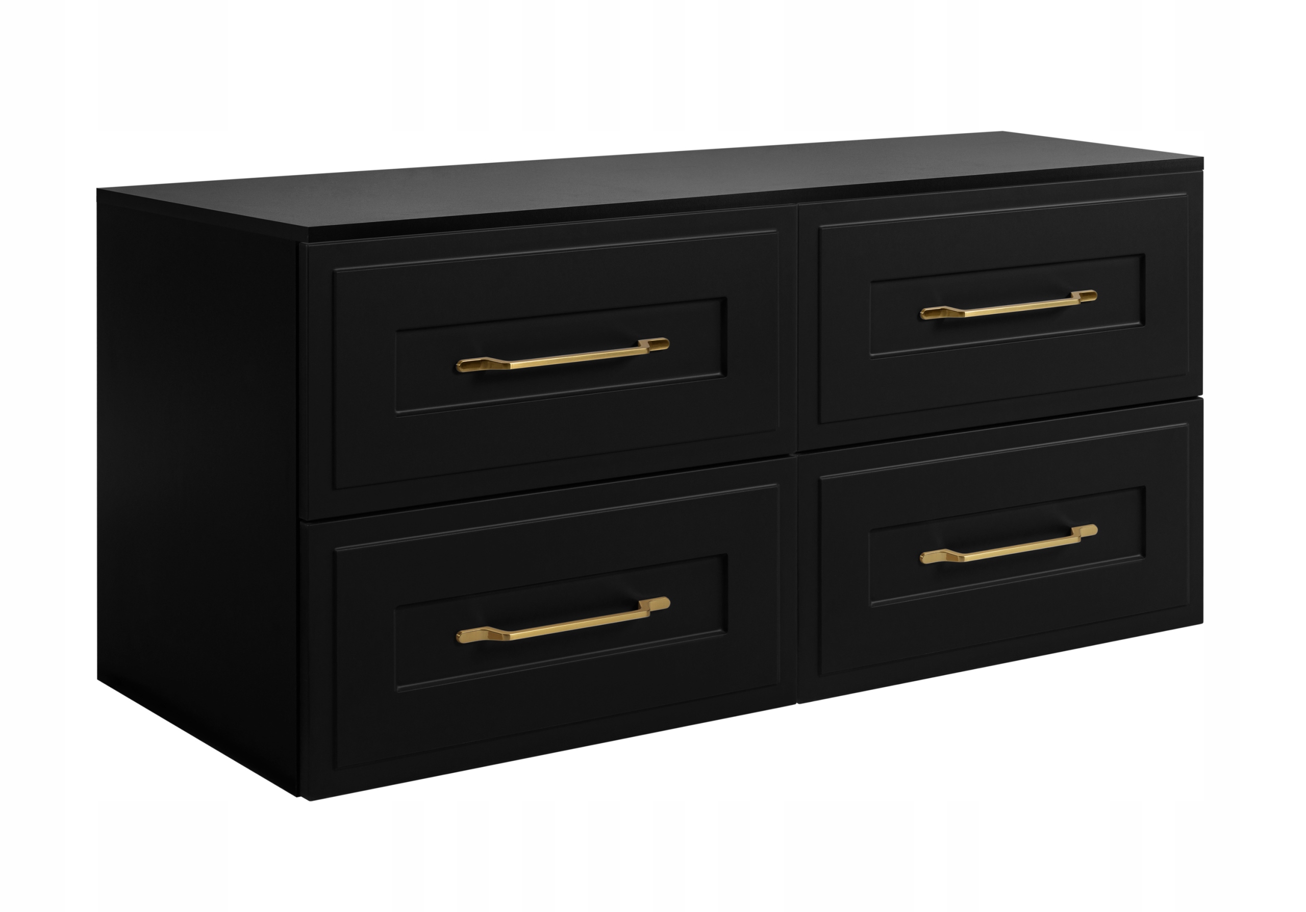 Koupelnová skříňka pod umyvadlo černá 160 cm Rámeček Kov přední strana Mdf Blat