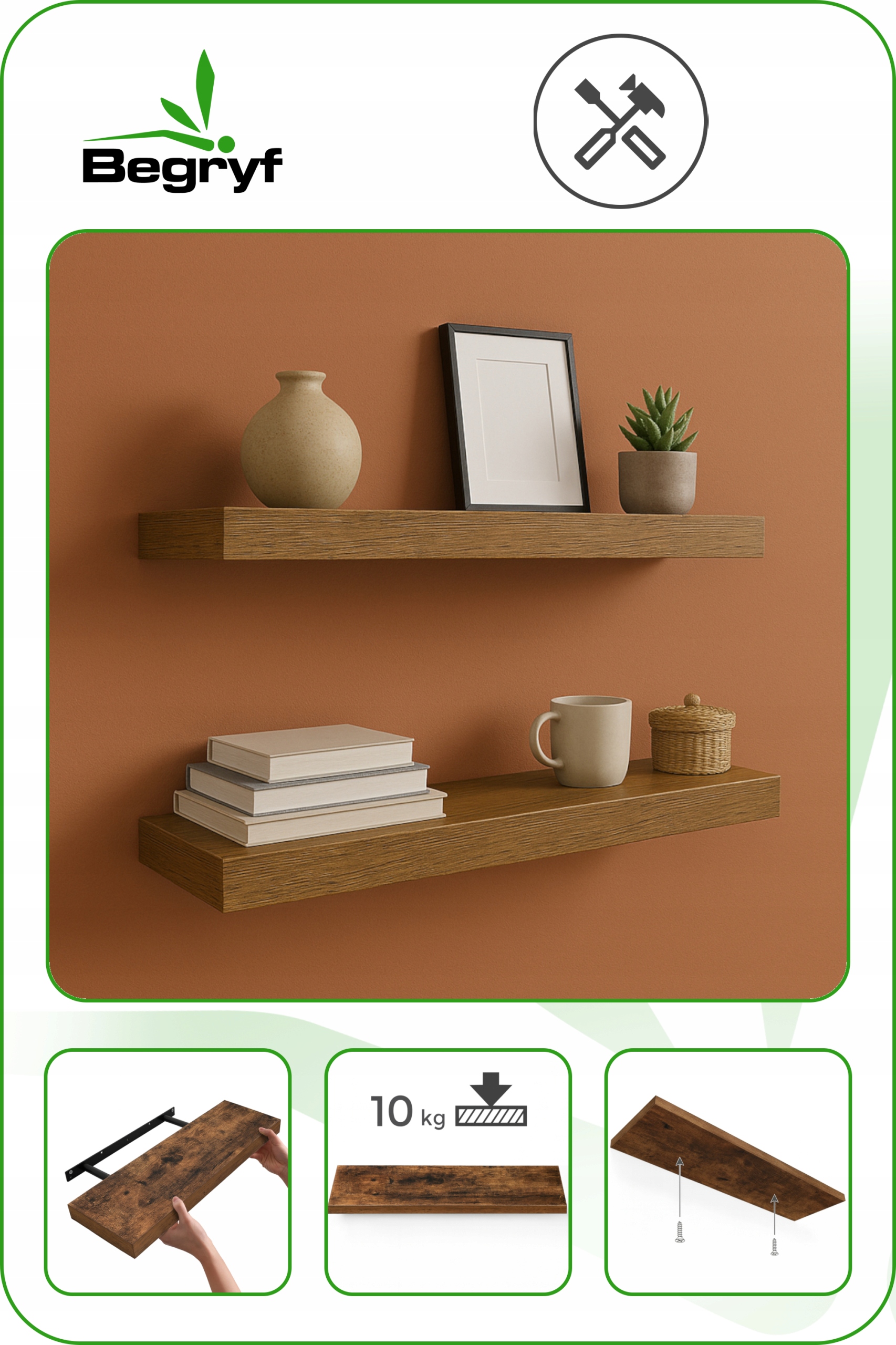 PÓŁKA ścienna 80 cm LOFT rustykalny wisząca nowoczesne salon EAN (GTIN) 5906138362674