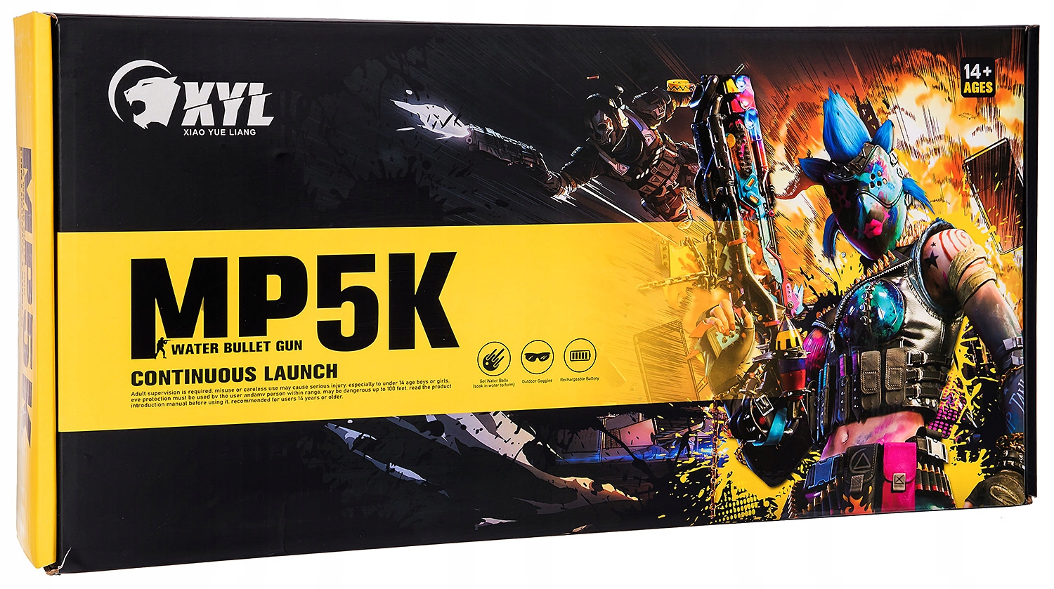 AUTOMAT MP5K PISTOLET KULKI ŻELOWE STRZAŁKI 2W1 Kolor dominujący wielokolorowy