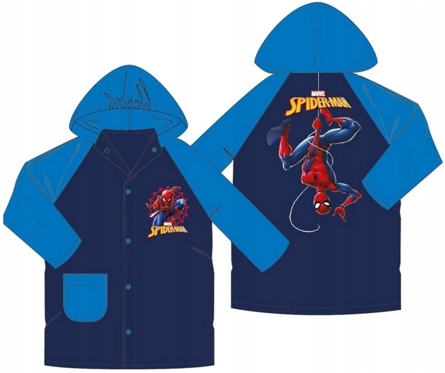 Chłopięca kurtka przeciwdeszczowa Spider-Man Marvel Eu 98 Niebieska