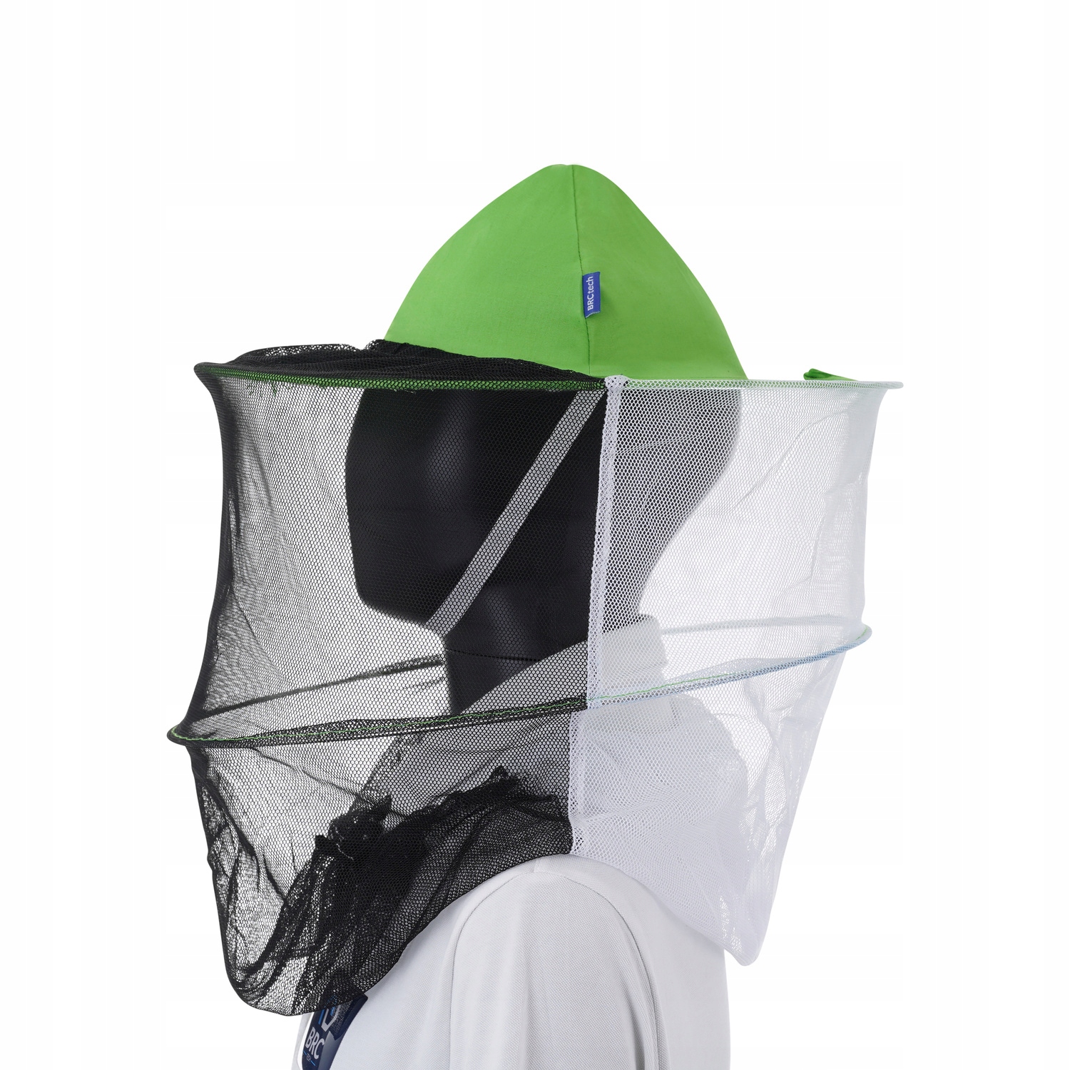 Kapelusz pszczelarski, siatka ściągana, kolor zielony, bawełniany - BRCtech Kolor zielony
