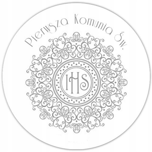 

Opłatek na tort komunijny Srebrny