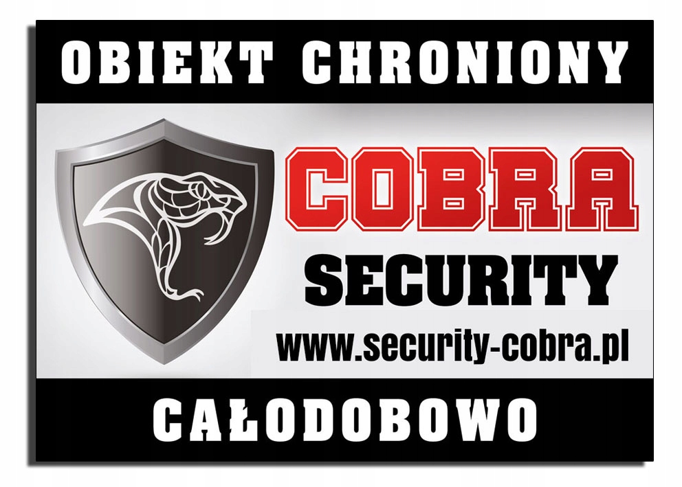 ODBLASKOWA TABLICZKA obiekt chroniony SECURITY 30x21 odblask cobra znak