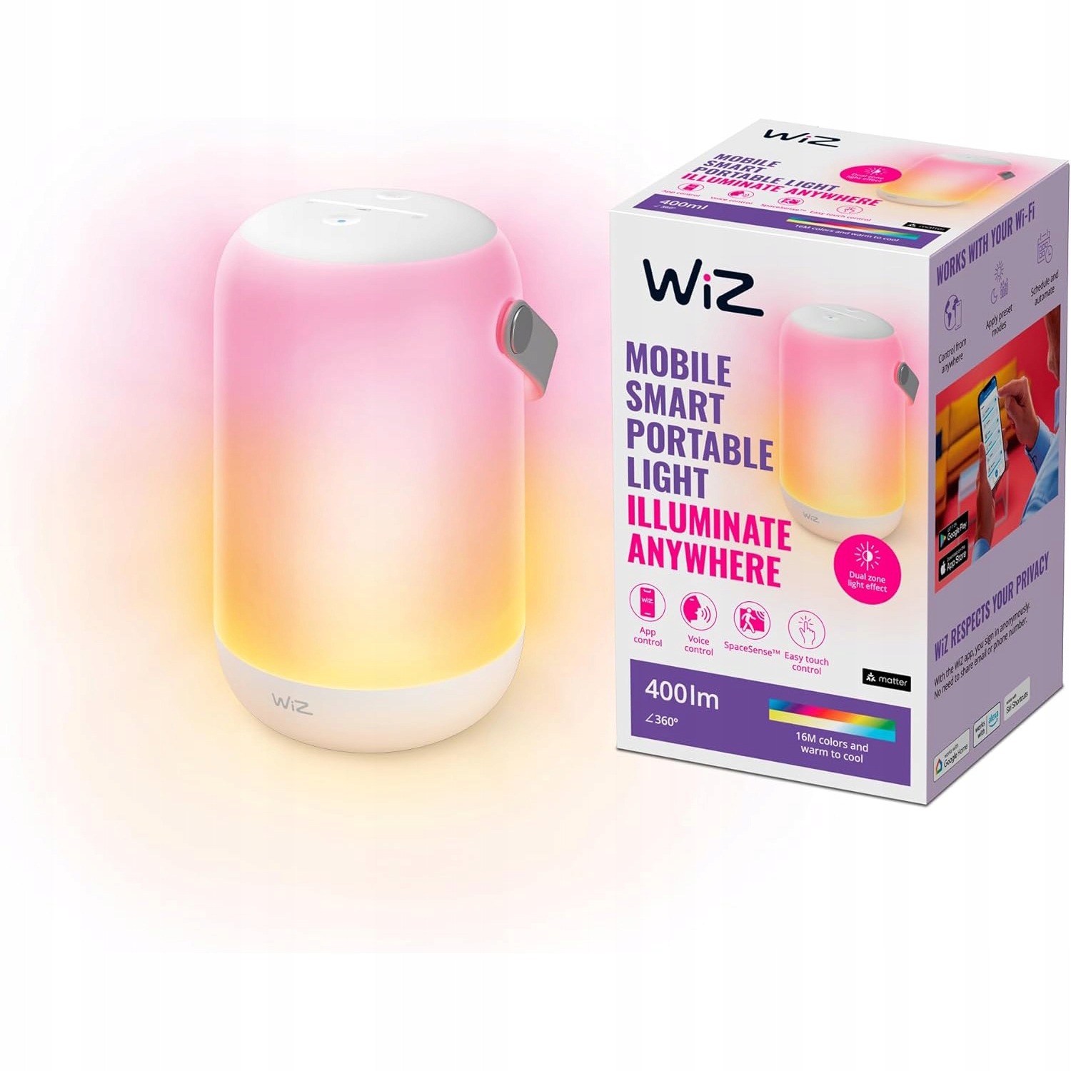 Stolná Led nočná lampa Rgb Tw Inteligentná Smart WiFi Aplikácia WiZ