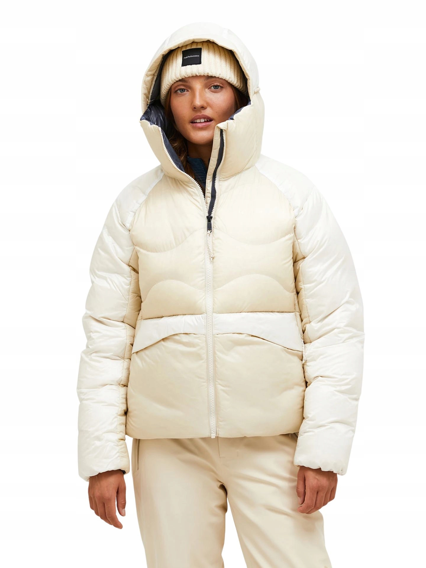 Dámská bunda Peak Performance W Helium Diamond Fuse Down Hood Sand Fog L