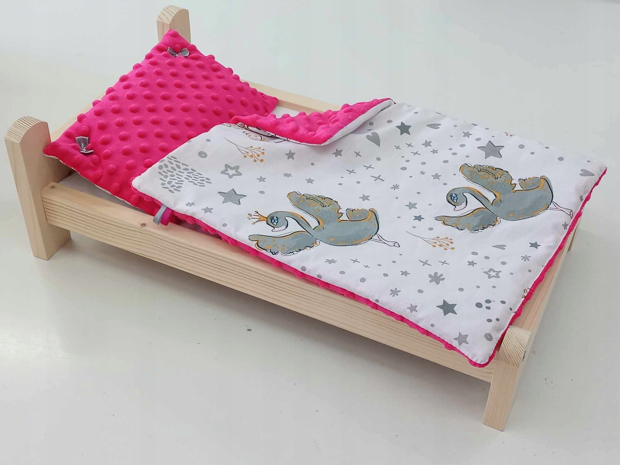 ŁÓŻKO DLA LALEK. ŁÓŻECZKO Z POŚCIELĄ I MATERACEM