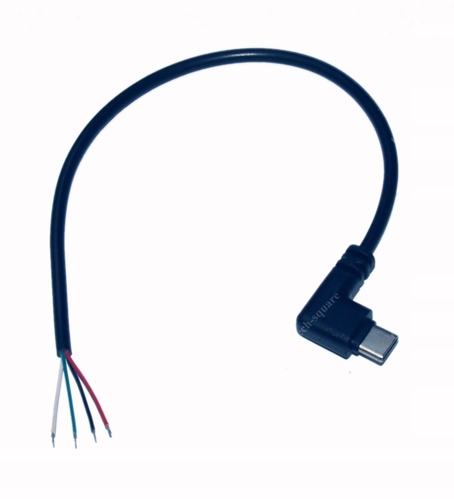 WTYK USB-C Z PRZEWODEM 4PIN 30CM zasilanie + dane 22AWG 5V/3A