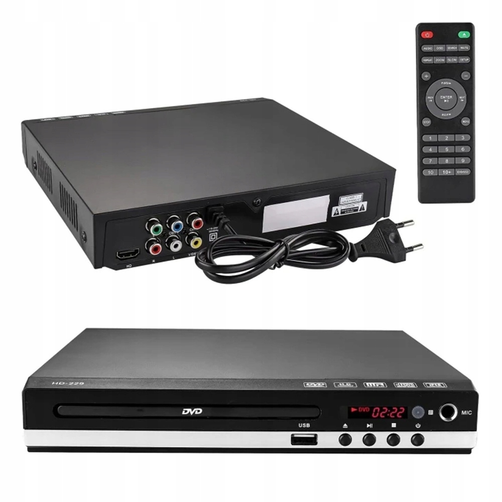 DVD Usb Přehrávač Pro Televizory 1080P Hdmi DVD-229 S Dálkovým Ovládáním, Černý Hdd