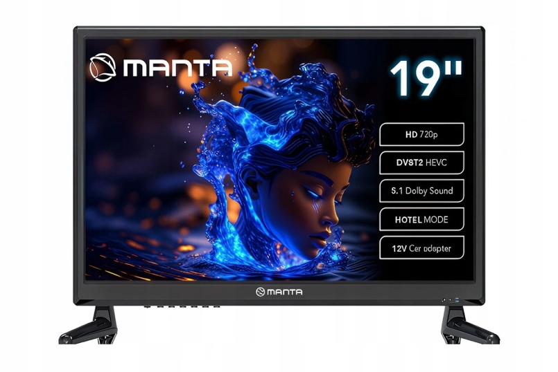 Televízor Manta MATV001LHN19 19" Hd hotelový bivakovací karavan 12V DVB-T2 Led