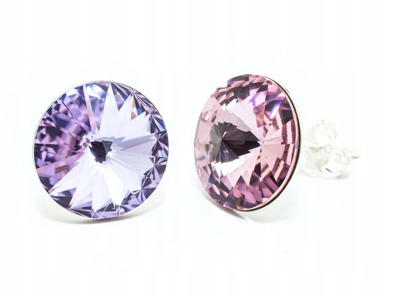 

Srebrne 925 Kolczyki z kr. Swarovski Rivoli 12 Vio