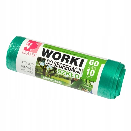 

Worki do segregacji śmieci Szkło Zielone kosz 60L