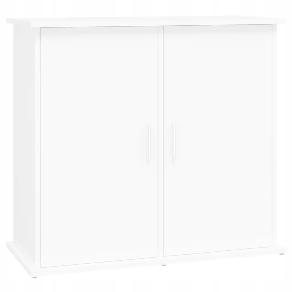 Levně Stojan pod akvárium se skříňkou, bílý, 81x36x73 cm, materiál dřevo