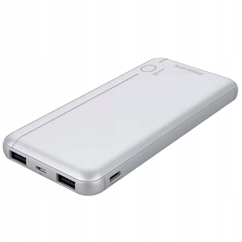 Power bank 10000mAh 2xUSB srebrny Philips DLP1810N
