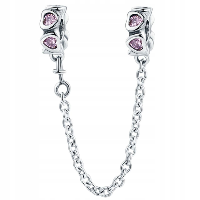 Charms Řetízek Charms Růžové srdce Stříbro 925 Charms Tru