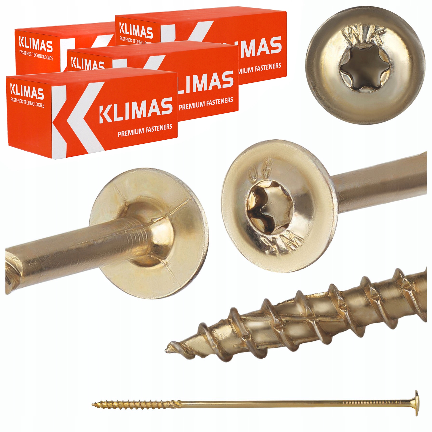 Tesárske skrutky Torx 10x320 mm 100 ks tanierové na drevo Klimas Wkcp