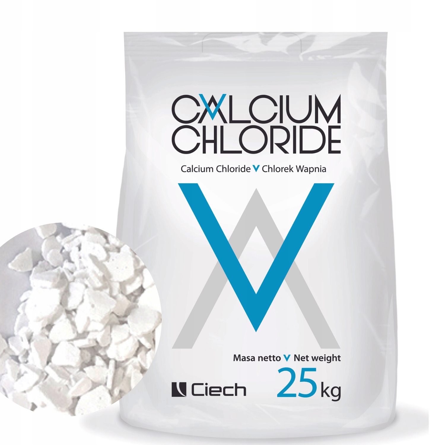 SKUTECZNA SÓL DROGOWA CHLOREK WAPNIA Antylód Oblodzenia Śnieg CIECH 25kg