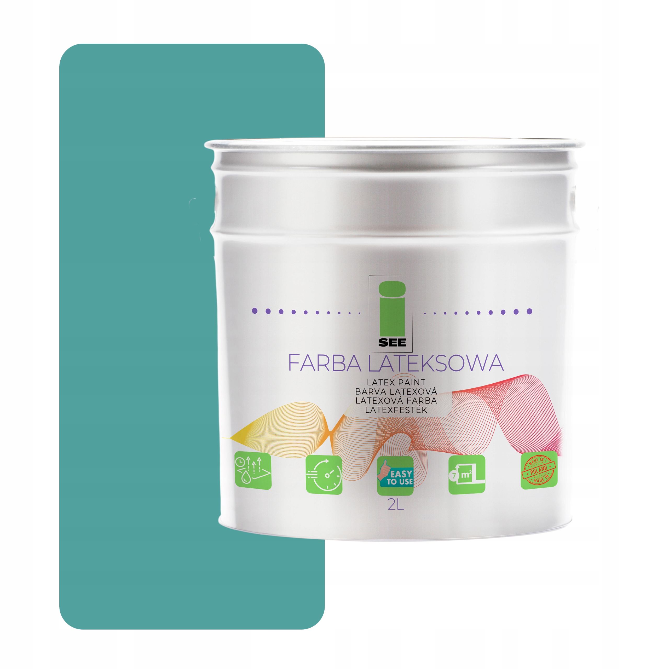 Barva Na Stěny Latexová Prodyšná Hypoalergenní Zelená Tyrkysová 2L