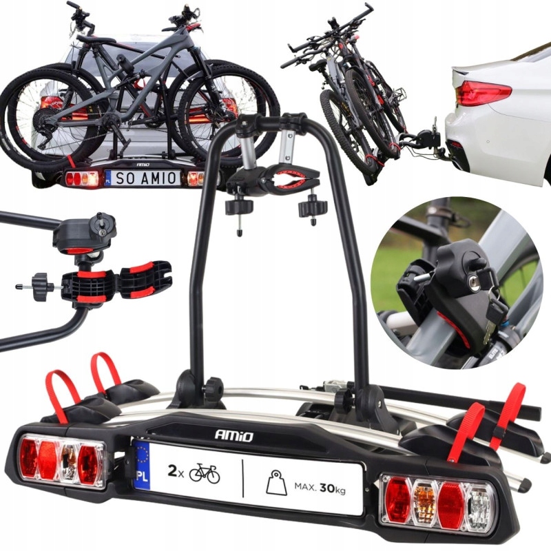 Nosič Bicyklov Na Hák, Držiak Na 2 Bicykle 13-PINOVÝ, Výklopný, Uzamykateľný Atest