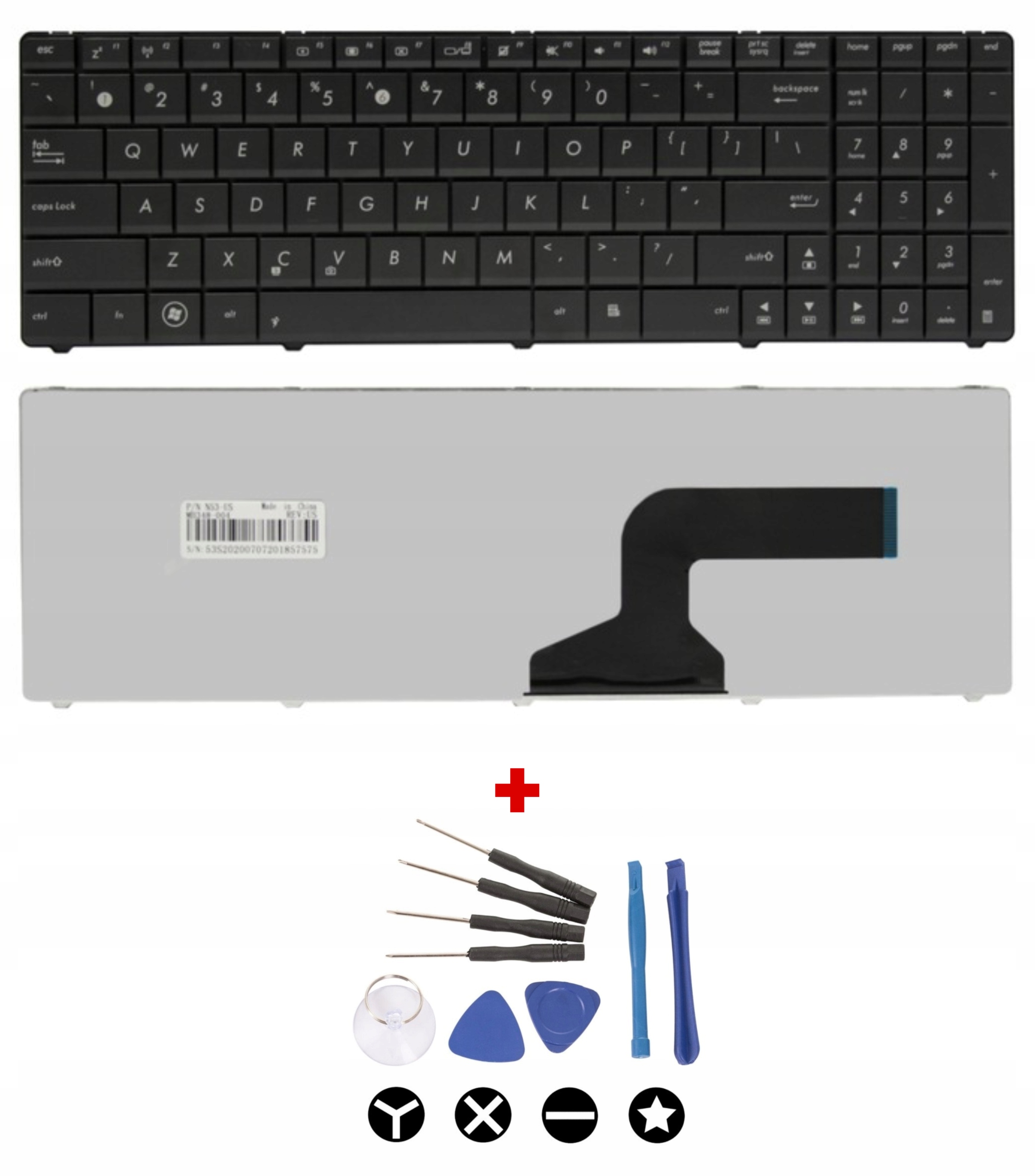 Nová Qwerty klávesnica pre notebook Asus X52 X52J X53S X54 X54H K52 K53S Pl