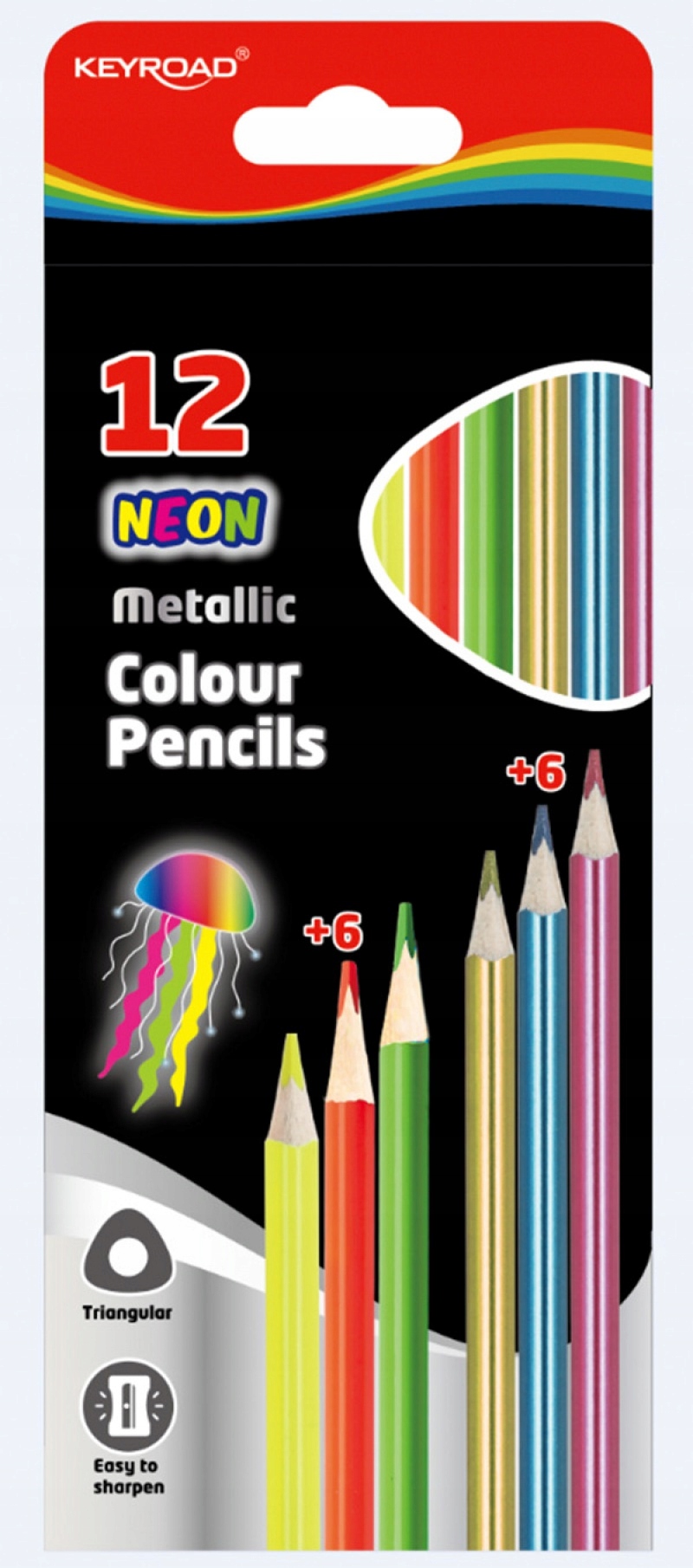 

Kredki Ołówkowe Keyroad Neonowe+Metaliczne 12szt