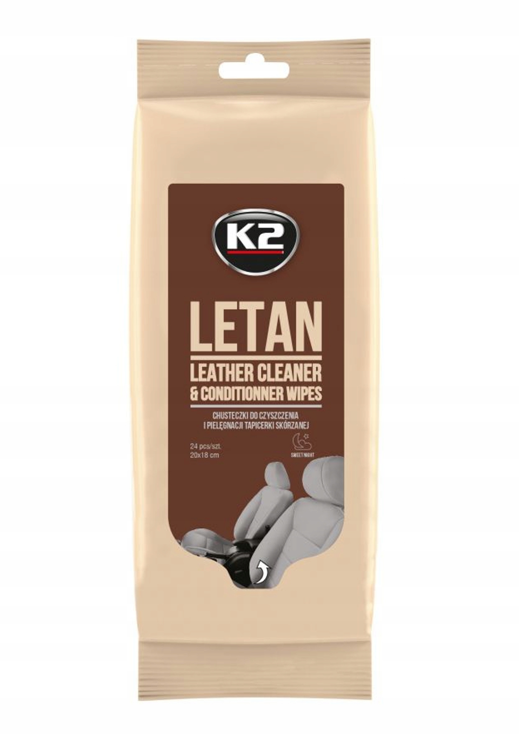 K2 LETAN CHUSTECZKI DO CZYSZCZENIA SKÓRY 24szt.
