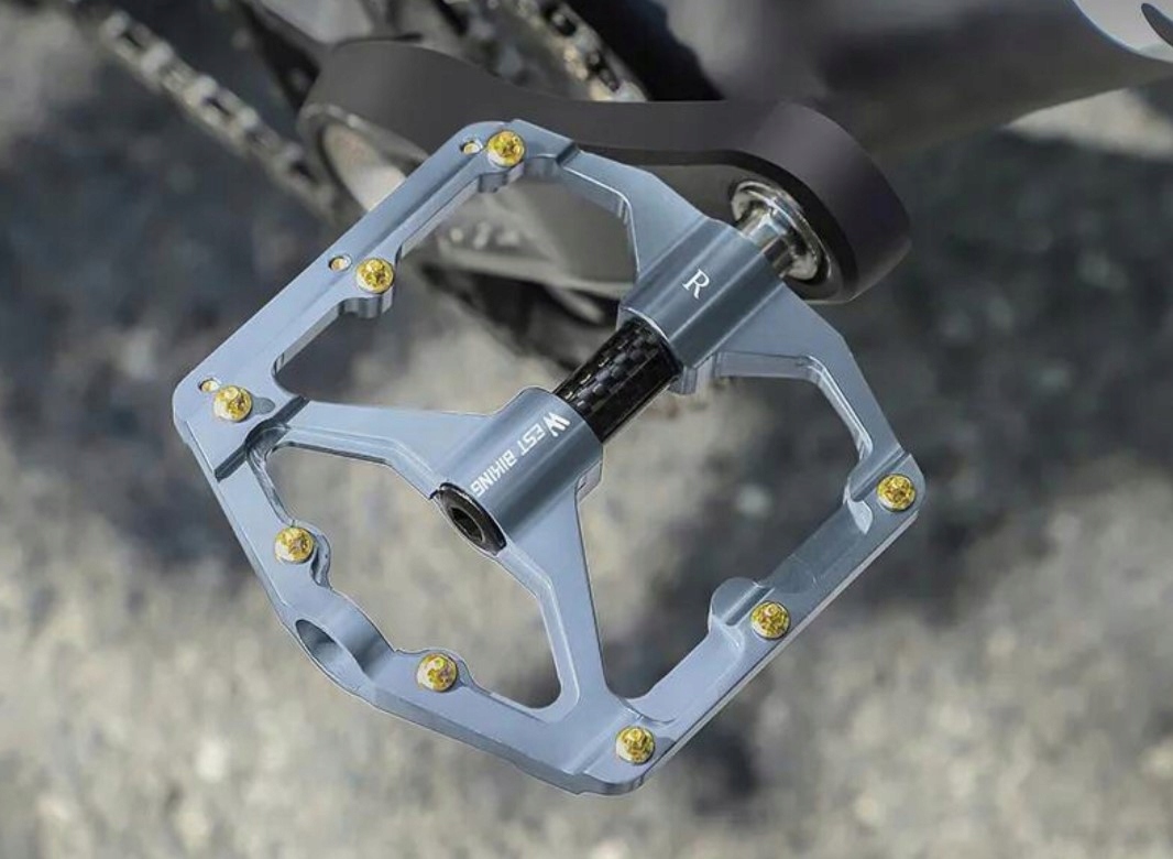 PEDAŁY ROWEROWE LEKKIE WYTRZYMAŁE ANYPOŚLIZGOWE OŚ KARBONOWA Szare Model PEDAŁO005
