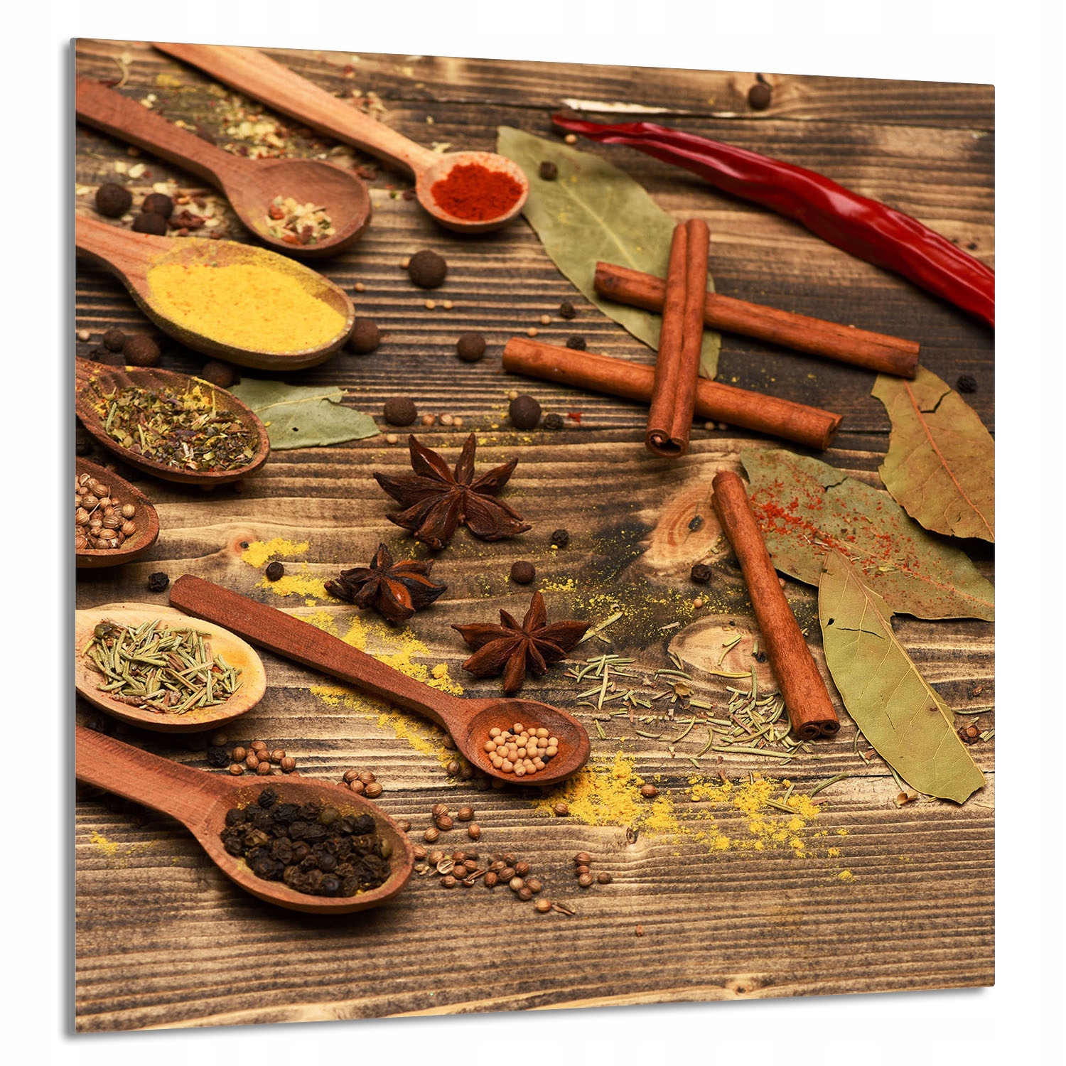 Skleněný Panel Do Kuchyně 60x65 Koření Tvrzené Sklo