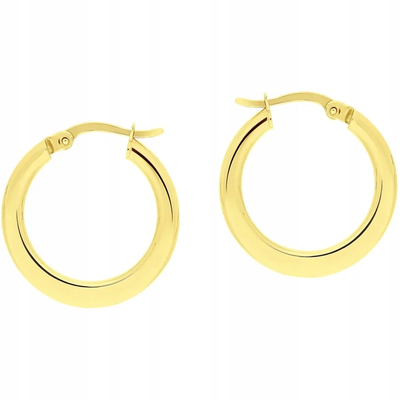 dámské náušnice ze zlata 585 lesklá kolečka 20 mm trubičky jako dárek