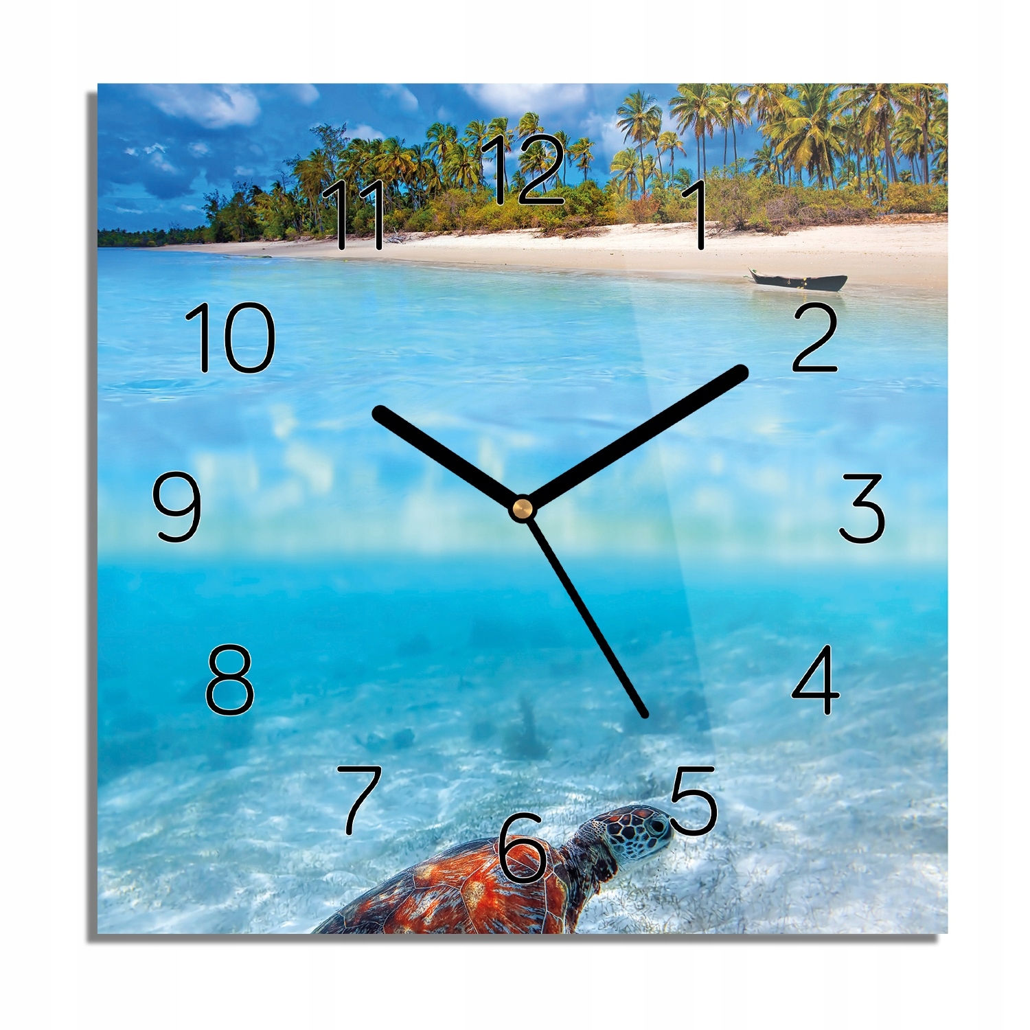 

Żółw plaża ocean foto-zegar nowoczesny 30x30 cichy