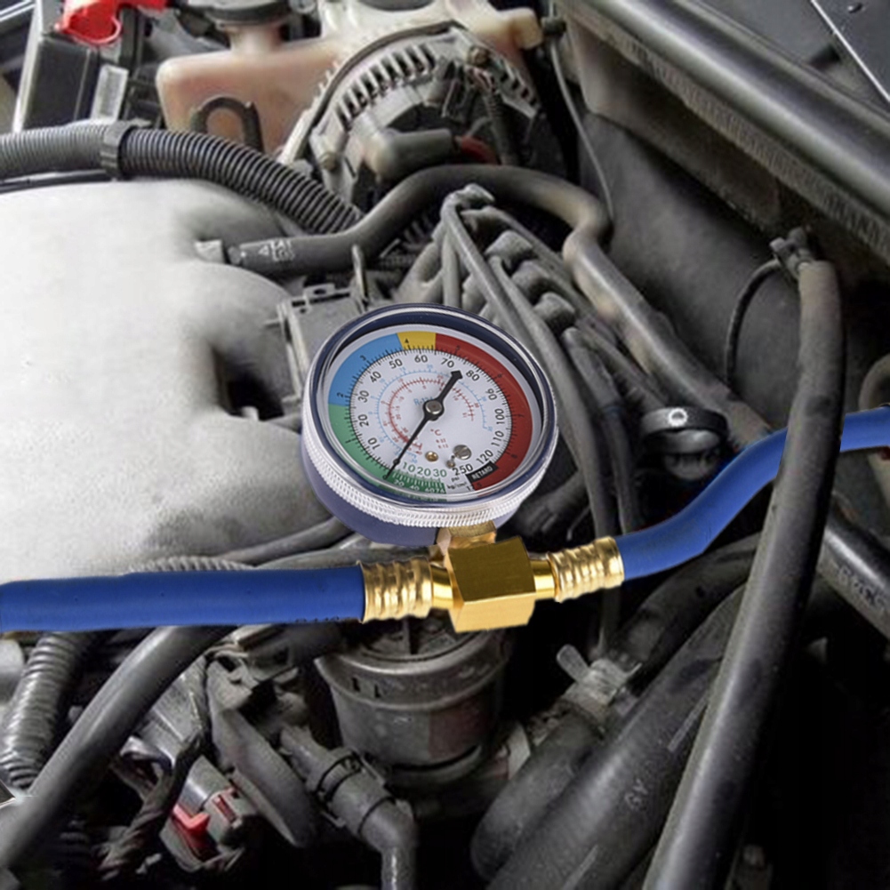 WĄŻ Z MANOMETREM DO KLIMATYZACJI R134A 1/2 CALA 400 MM NIEBIESKI Marka bez marki