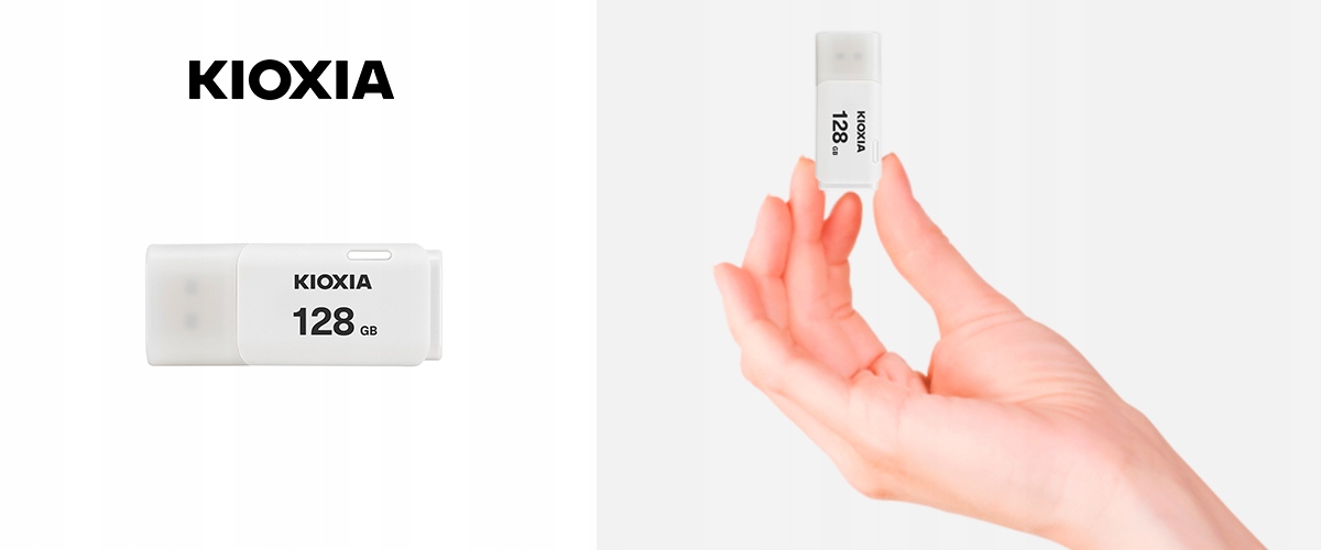Pendrive KIOXIA 128GB USB 2.0 Hayabusa U202 WHITE Model TransMemory U202