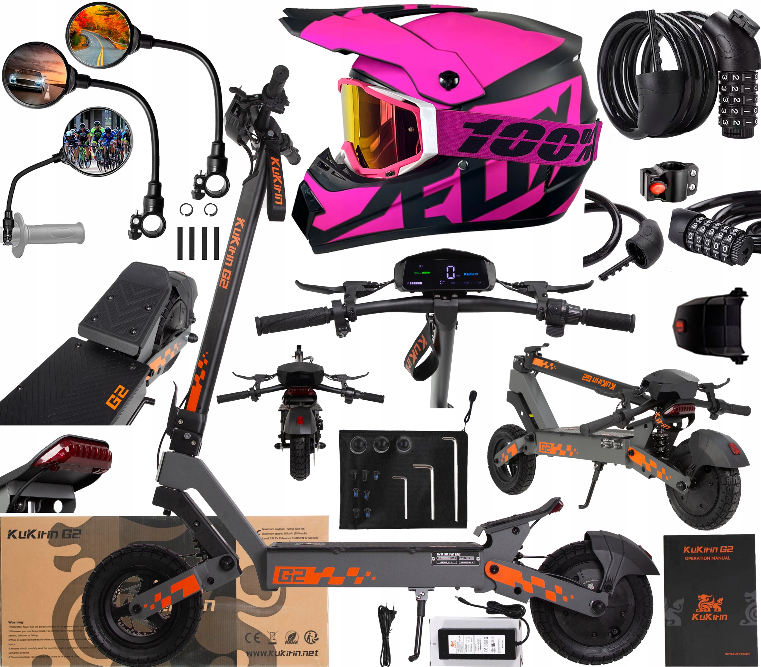 KuKirin G2 Pojazd elektryczne 48V 15Ah 800W 45KM/H 55KM 10" +Prezent Pl