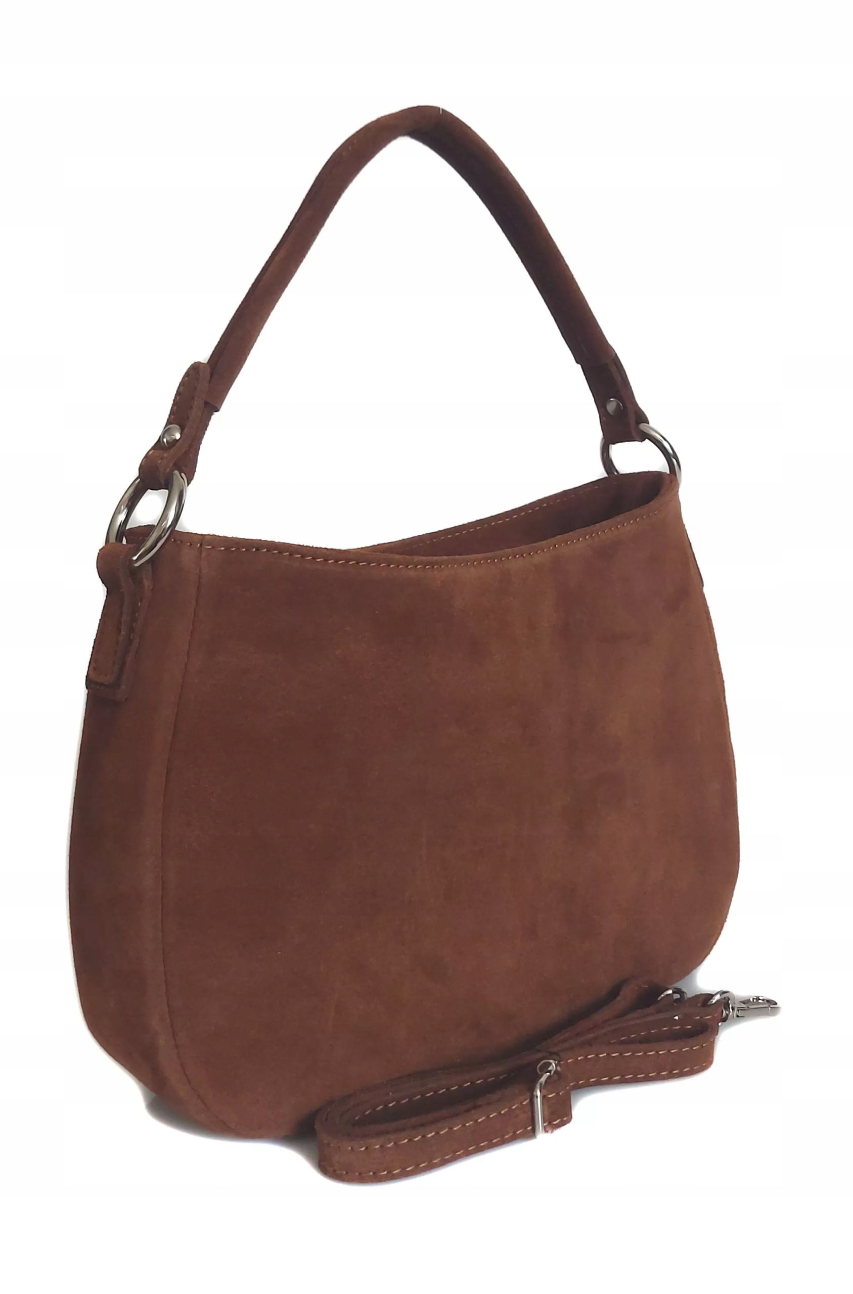 Semišová Kabelka Přes Rameno Italská Prostorná Kabelka Přes Rameno Praktická Camel