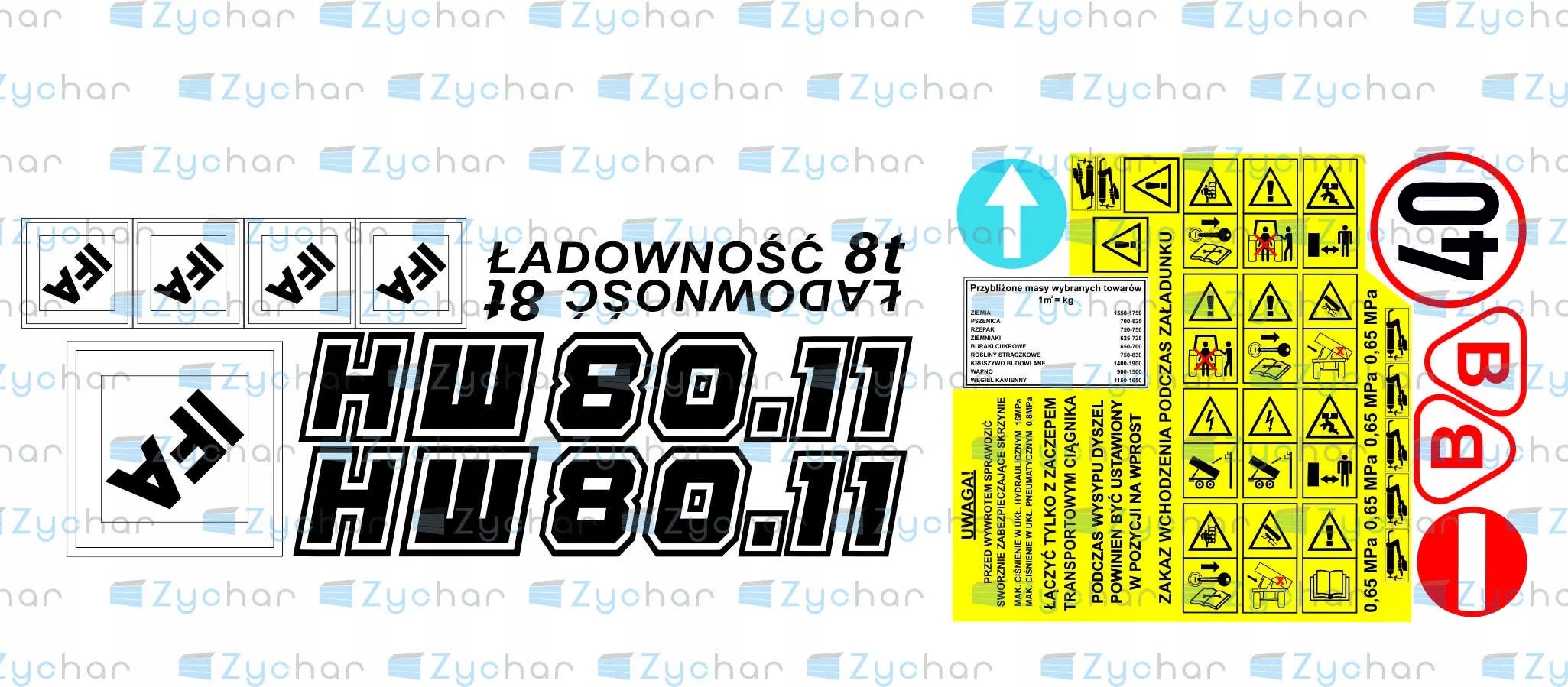 Naklejki przyczepa IFA HW 80.11, IFAHW8011