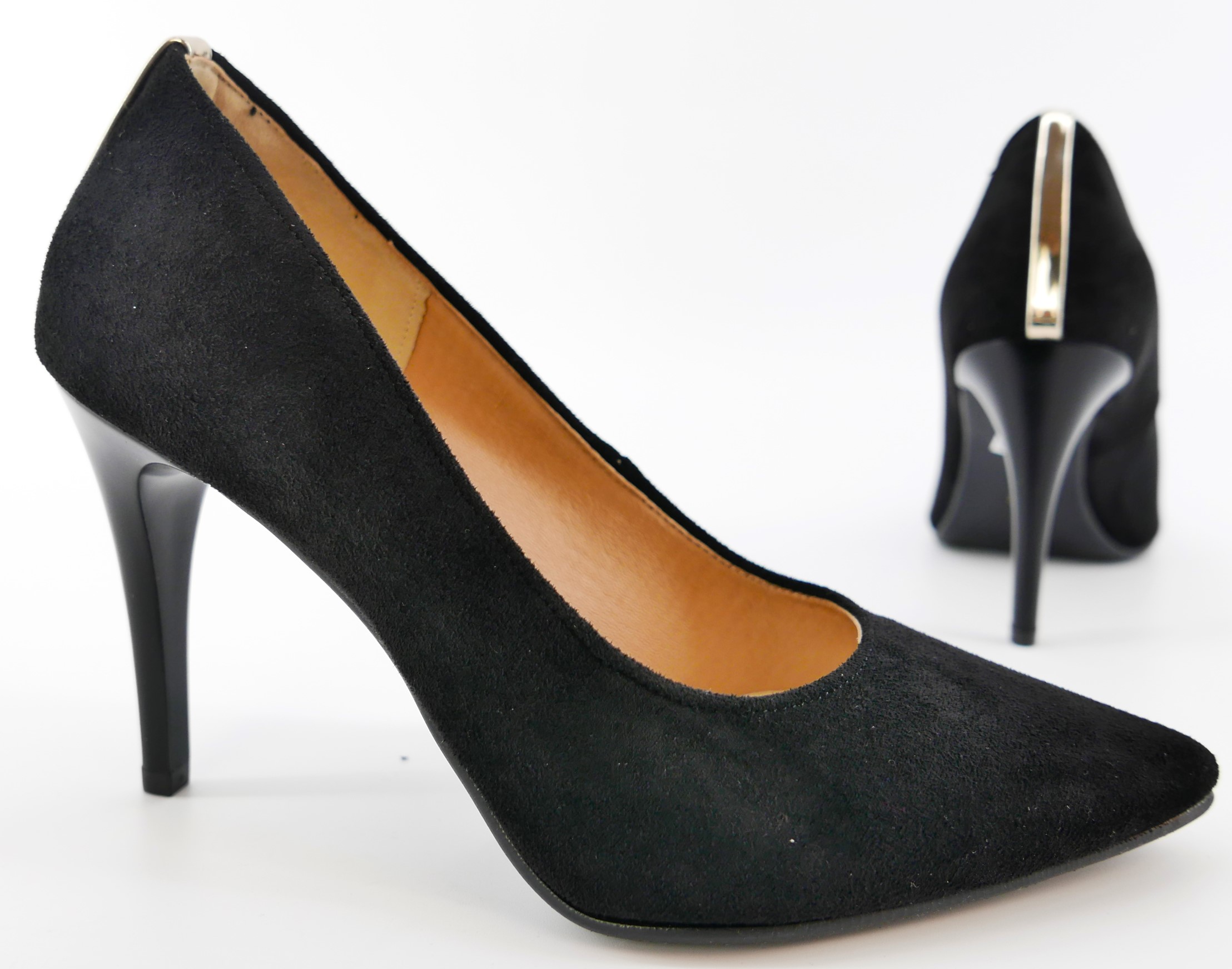 Skorpio Polské Lodičky Špendlíky Černé Semiš R36