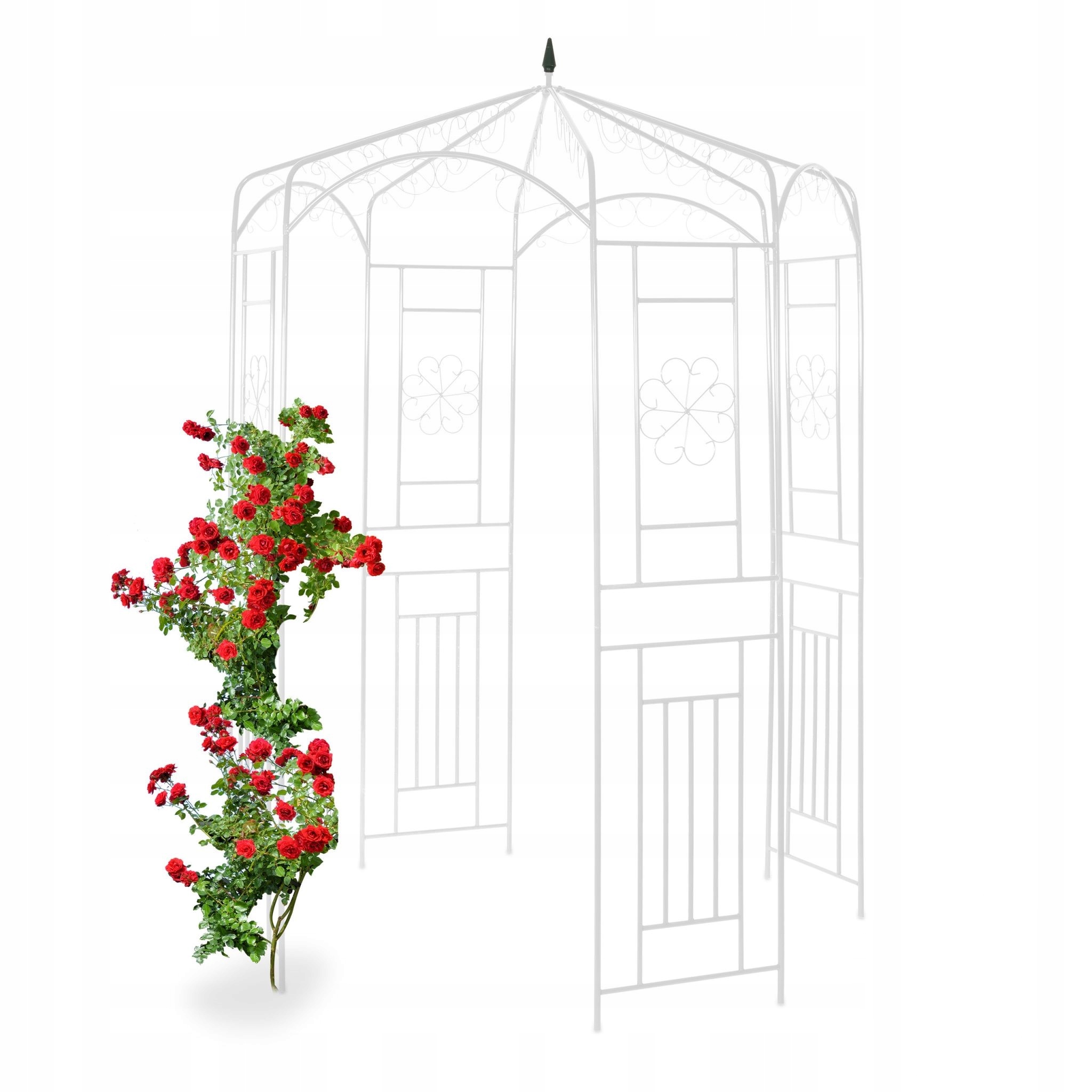 Krásne zdobená ružová pergola v romantickom štýle Podpera pod popínavé rastliny