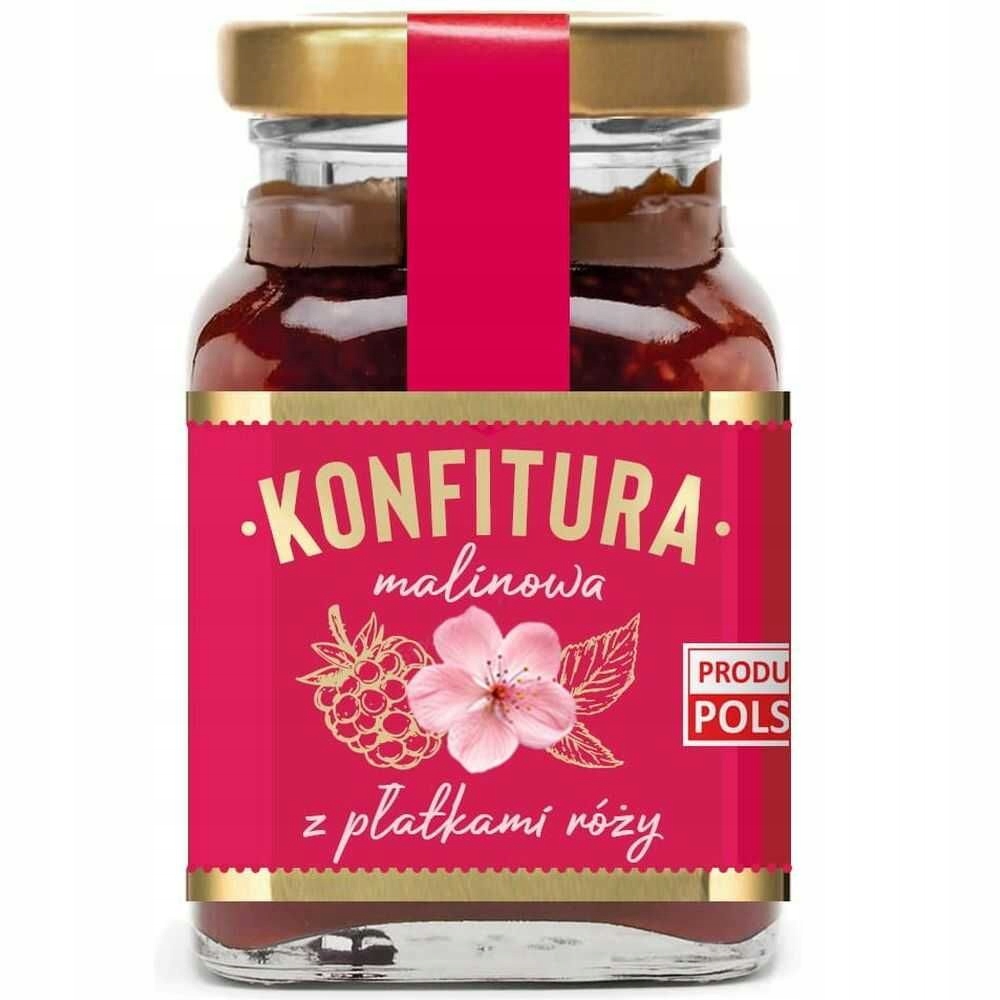 Levně 3x Zavařenina malinová s okvětními lístky růže 170g Polska Róża