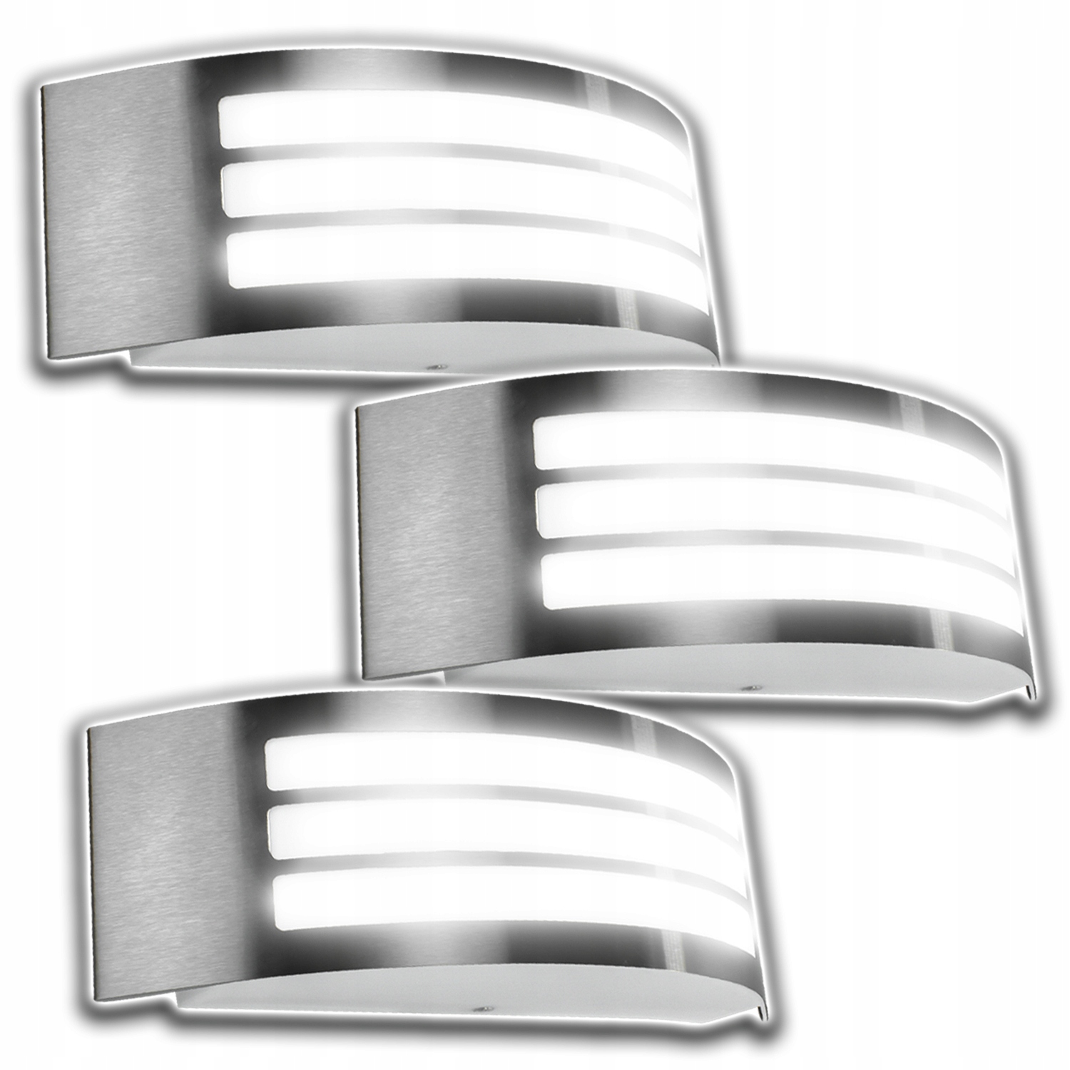 3X Lampa Zewnętrzna Kinkiet Ścienny Ogrodowy Ścianę IP44 Zewnętrzny Srebrny