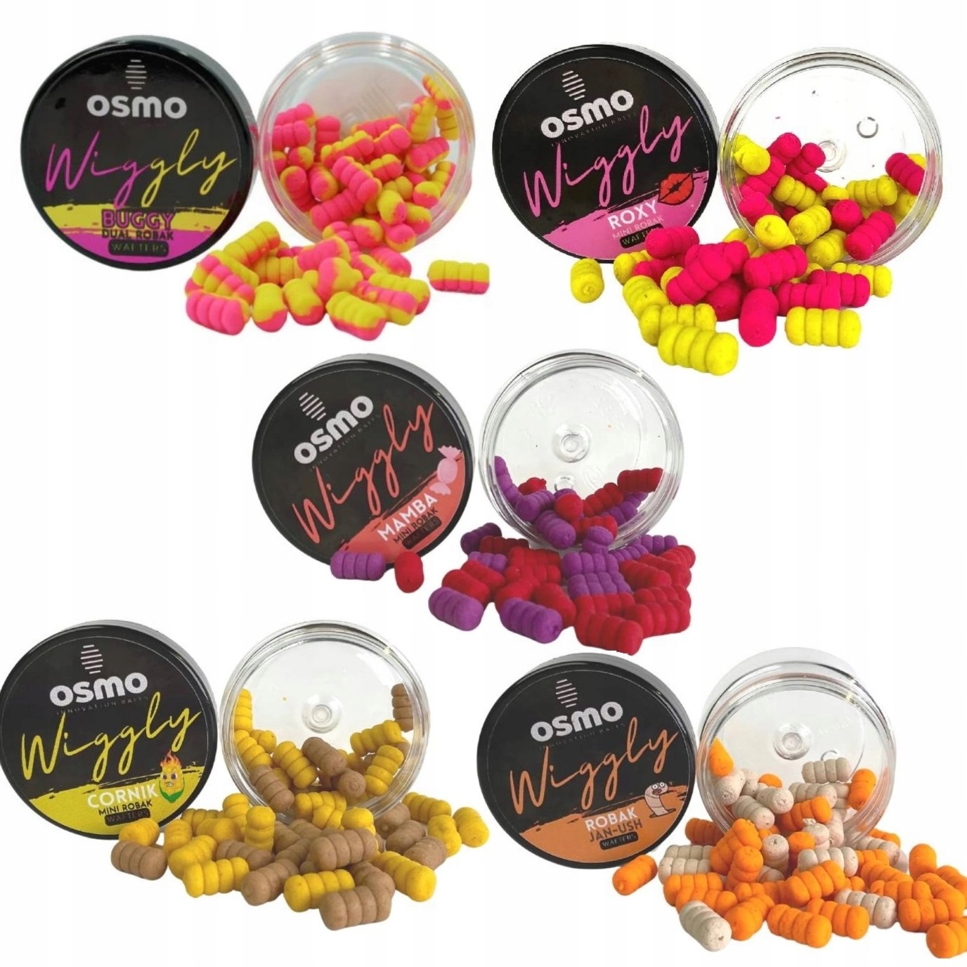 Zestaw Osmo Killer Mini Robak Wiggly Wafters x5 Sztuk Mix Smaków