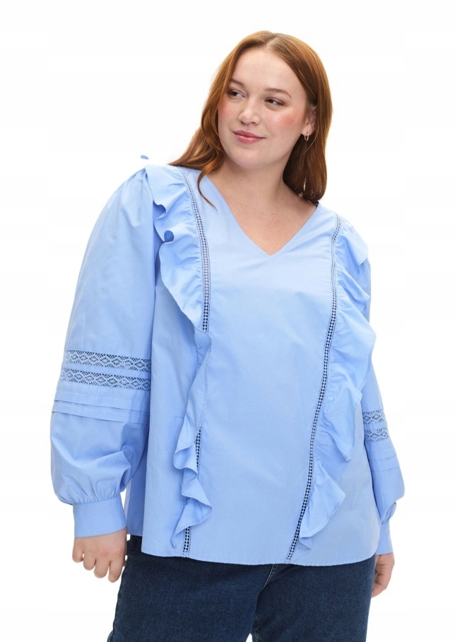 Zizzi Elegantní Blůza S Modrými Detaily 215A 44