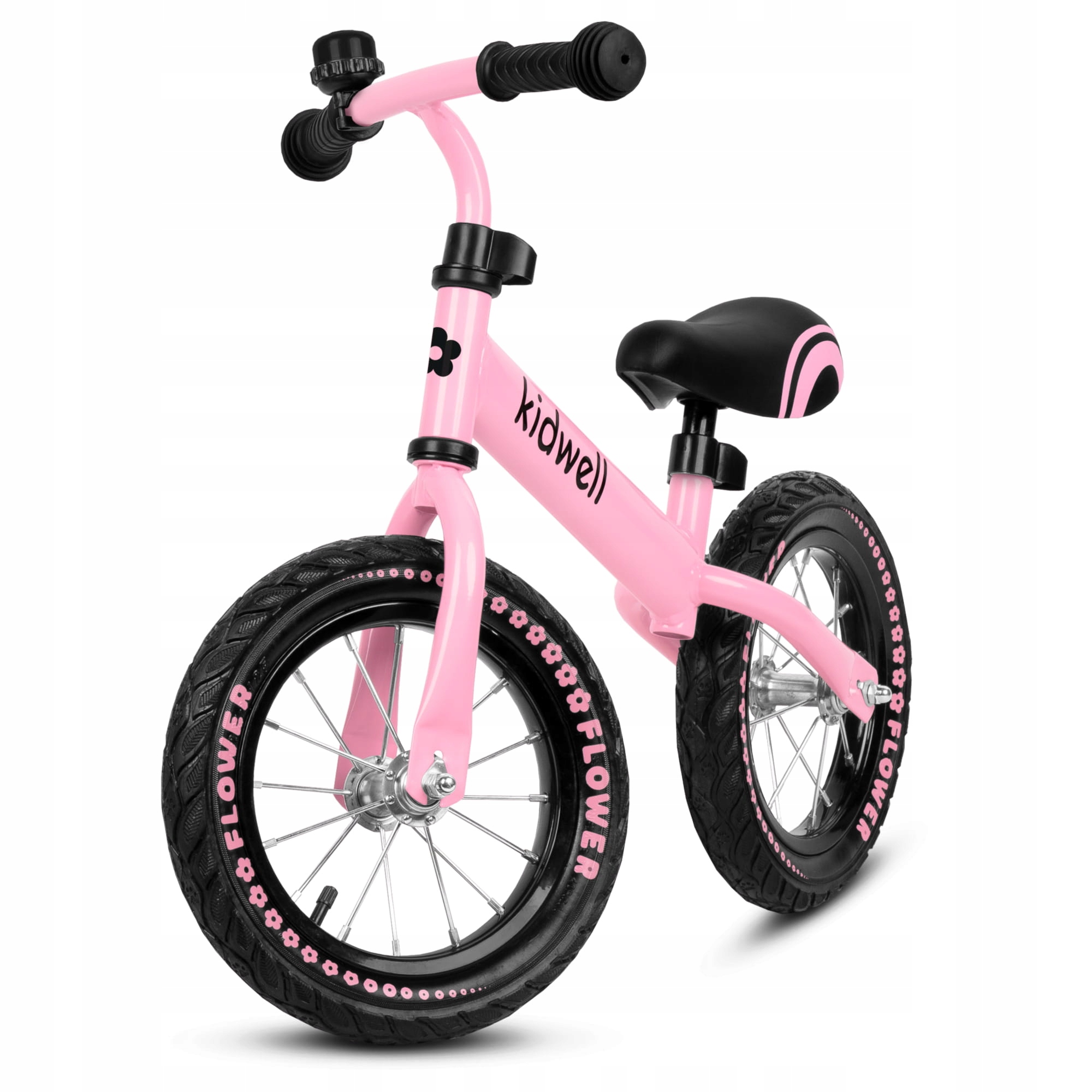 Rowerek Biegowy Kidwell 12" Cruzer Flower Pink Bike Pompowane Koła