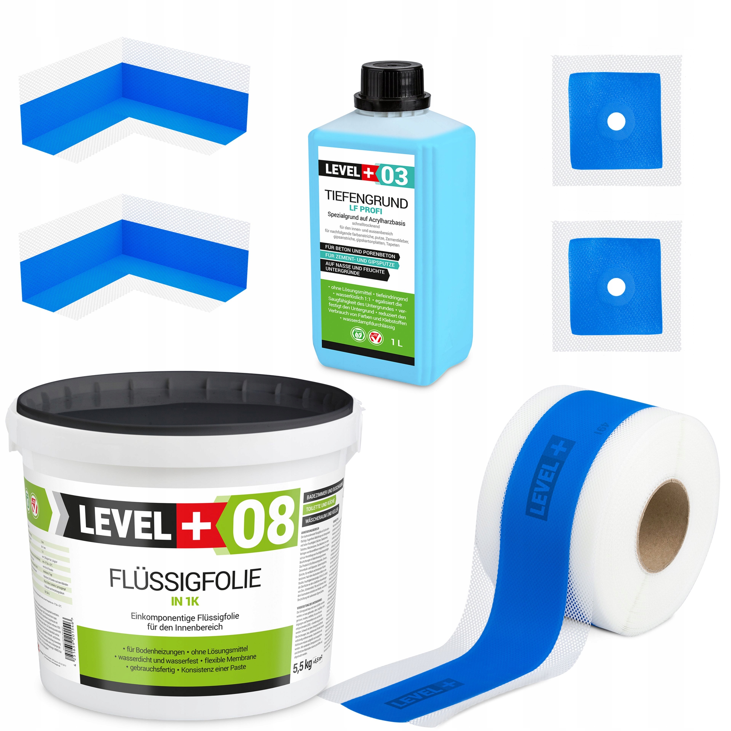 

Hydroizolacja Zestaw Folia w płynie 5,5kg Taśma 5m