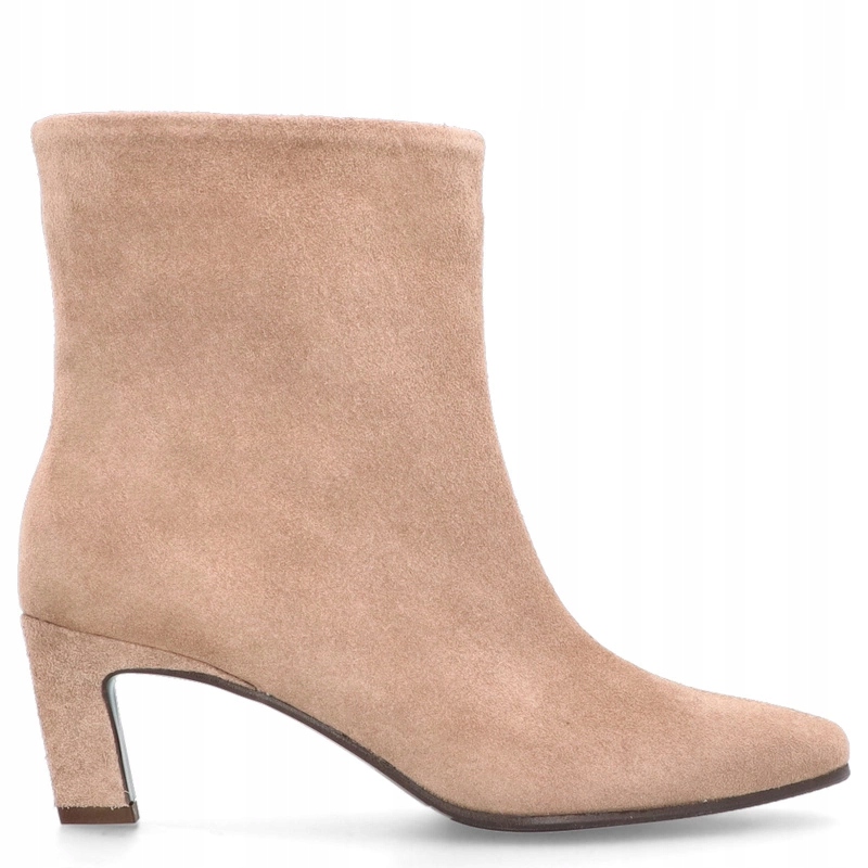 Kožené kotníkové boty na podpatku Tymoteo G1076 Béžové 39