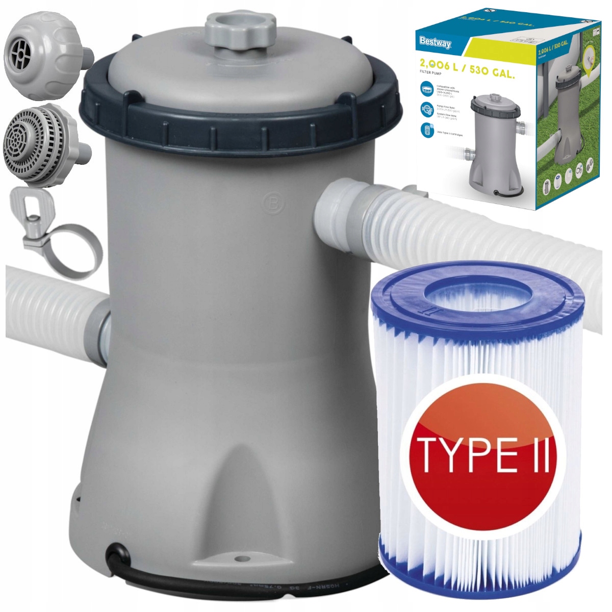 Čerpadlo s filtrem pro zahradní bazény Tip II Bestway 58383, výkonné, 2006 l/h