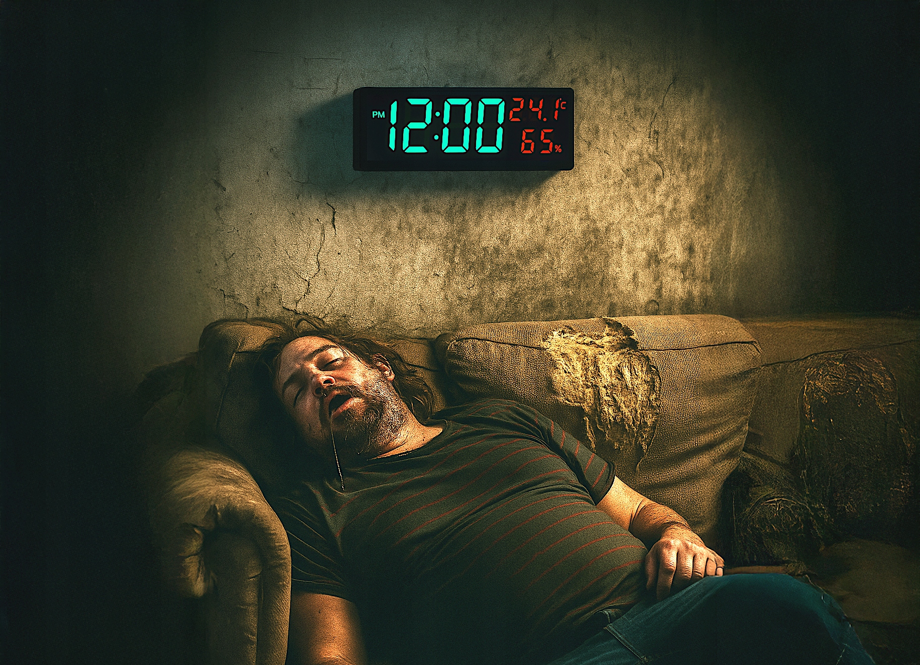 LCD Nástěnné Hodiny Do Kanceláře Domu Teploměr Vlhkoměr Datum Budík Zdřímnutí 24 Hodin