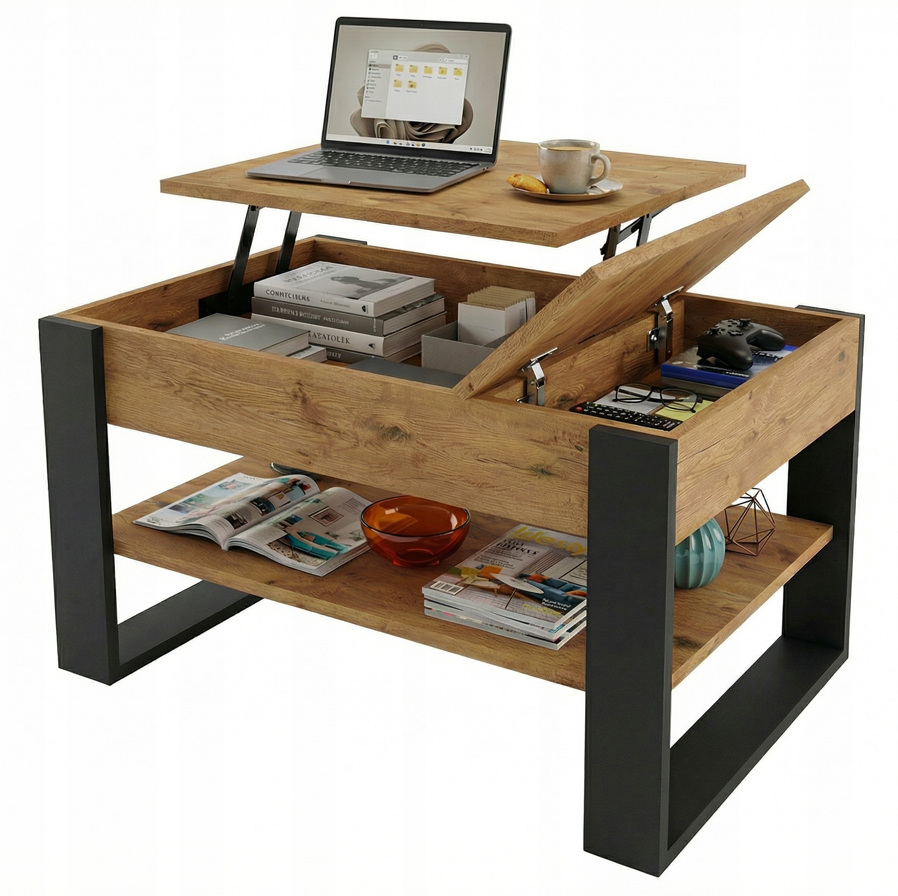 Konferenční stolek rozkládací stůl zvedací deska obývací pokoj Dub Lancelot