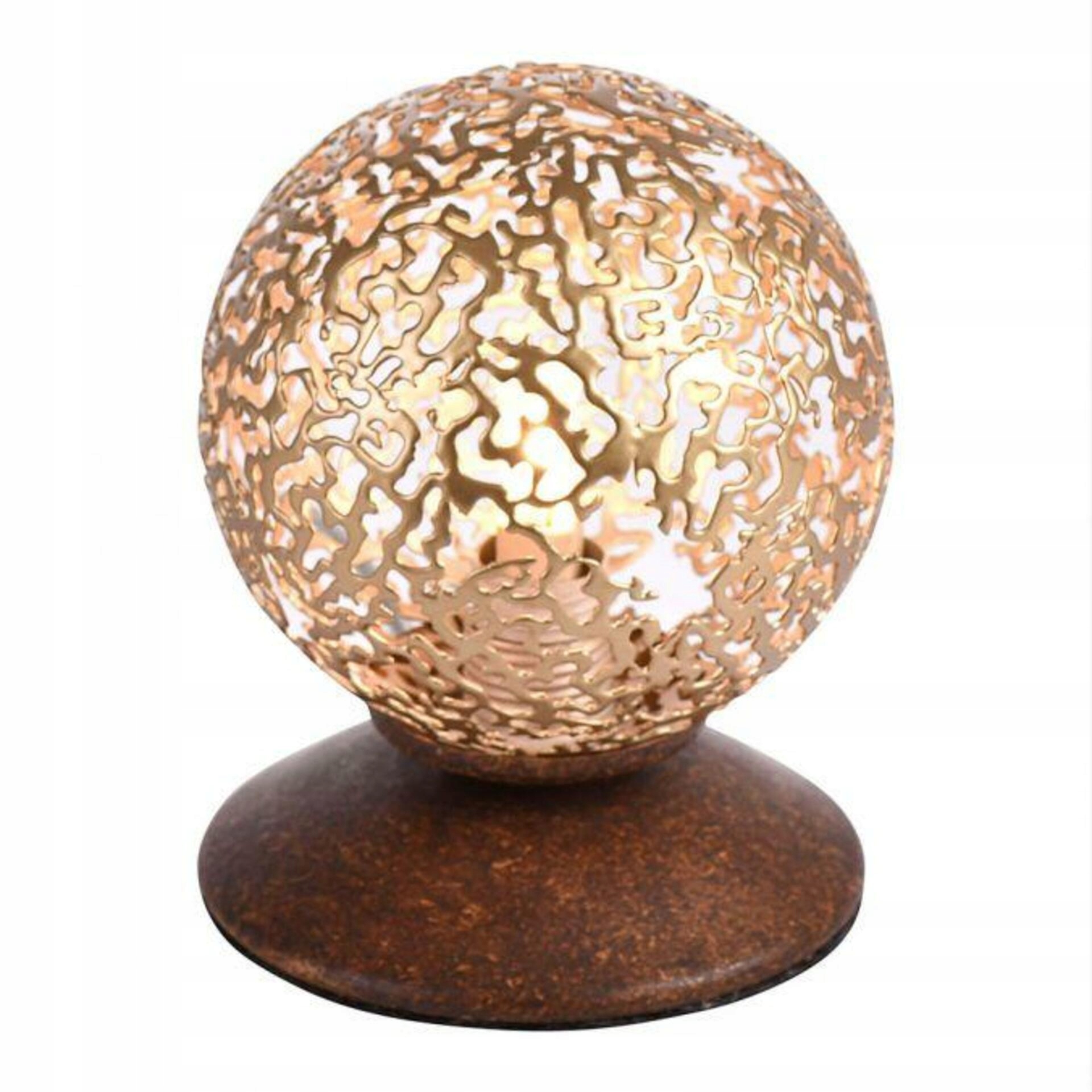 Stolová lampa Paul Neuhaus hnedo-zlatá dekor guľa, G9, výška 12,5 cm