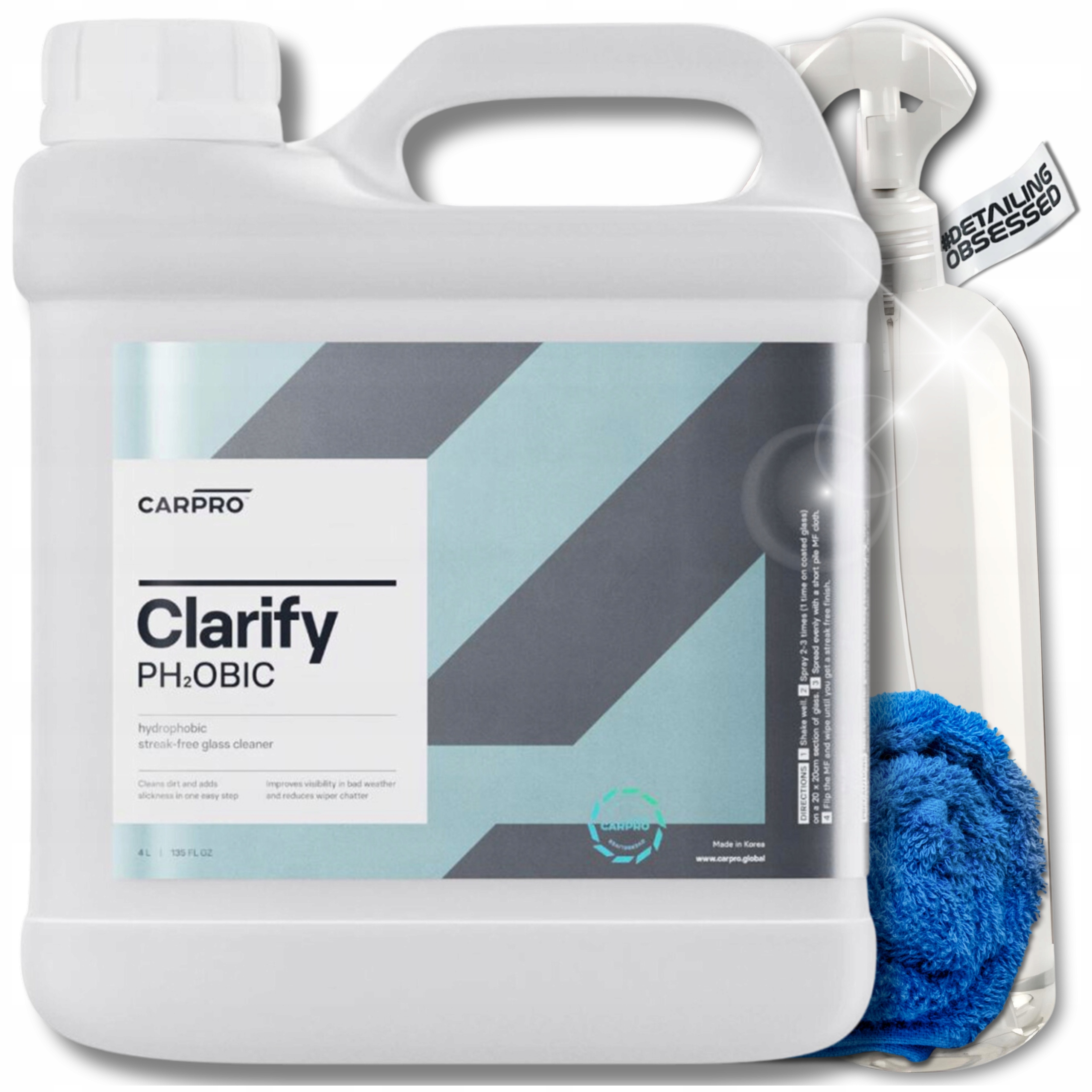 Carpro Clarify PH2OBIC prípravok na čistenie okien s hydrofóbnou vrstvou 4000 ml